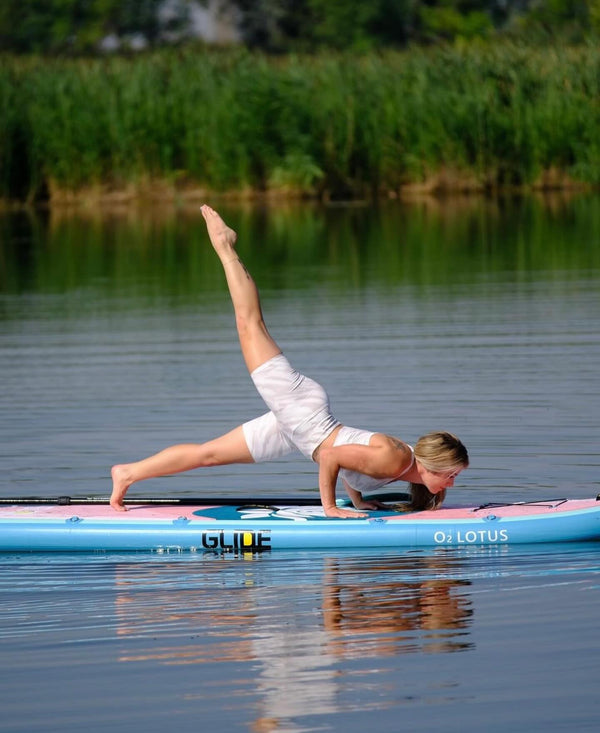 yoga on a paddle board