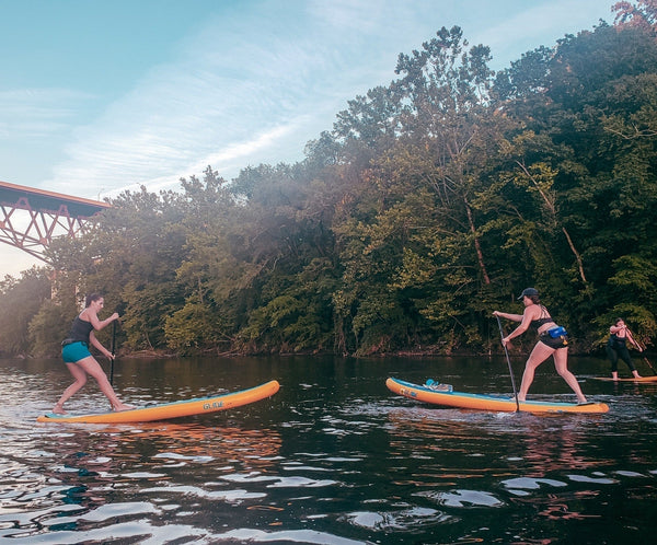on inflatable paddle boards