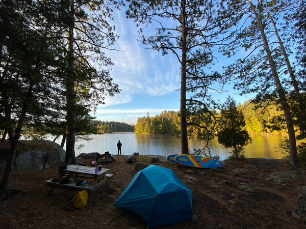 camping with a paddle board