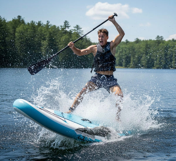 falling on a paddle board